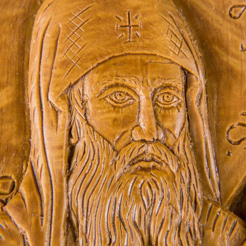 Ag. Kosmas o Protos icon made of wax, mastic and incense new