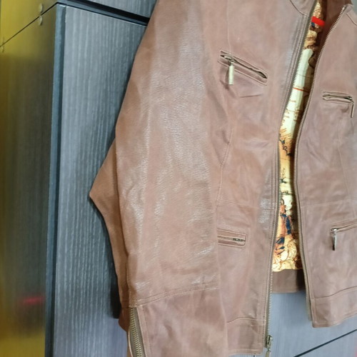 Ruff Hewn Genuine Leather Jacket Size L 44 Like New Brown