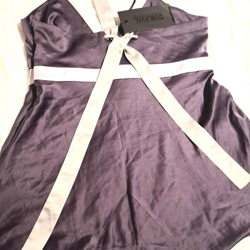 CCDK Donna Karan purple silk lingerie-style top size 36 medium