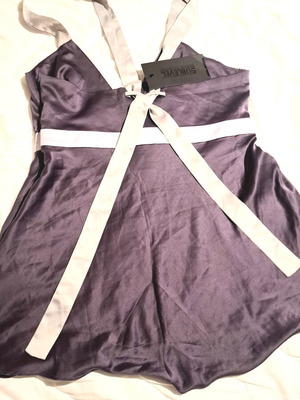 CCDK Donna Karan purple silk lingerie-style top size 36 medium