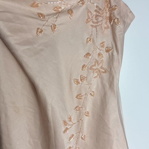 Anna Riska silk women's top size 42 used, pink beige faded apple