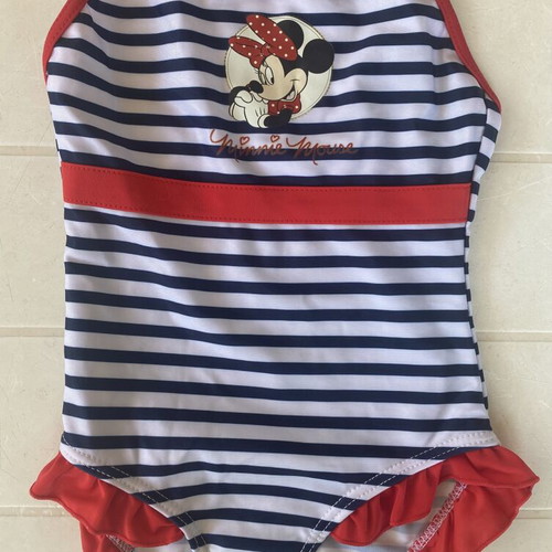 Disney Minnie Mouse Girls' One-Piece Swimsuit like new, striped