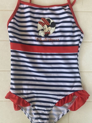 Disney Minnie Mouse Girls' One-Piece Swimsuit like new, striped