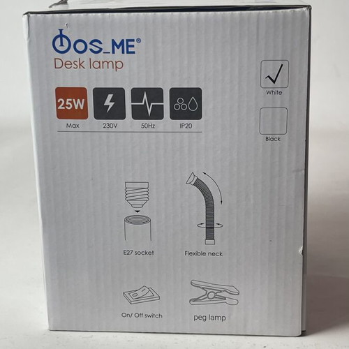 Clip-On Desk Lamp White Brand New