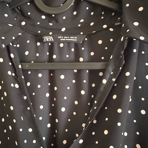 Zara black polka dot dress no S like new