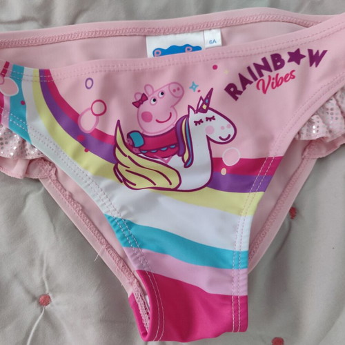 Peppa Pig swimsuit for girl like new, size 116 cm, white and pink