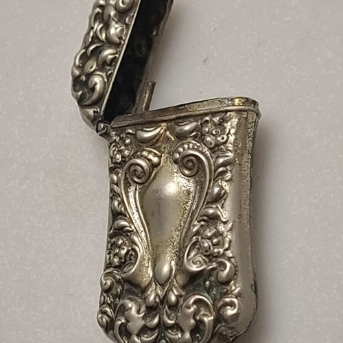 Αντίκα θήκη για σπίρτα Art Nouveau από ασήμι Sterling μεταχειρισμένη