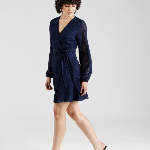 About You dress, dark blue, size M, wrap with belt