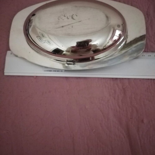 Vintage metal ornevier with handle, like new, oval bicolor