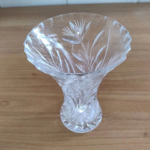 Decorative glass vase large heavy like new, height 18cm