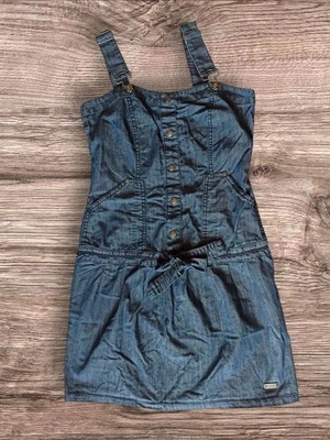 Street One denim dress with straps and belt like new, size S