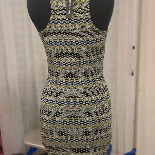 River Island fitted dress size M UK 12 new, blue multicolor