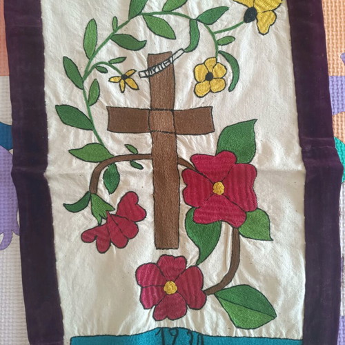 Embroidered handmade cross from 1930 new
