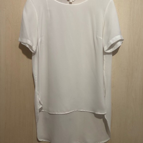 White blouse Notes Du Nord size L like new with asymmetric hem