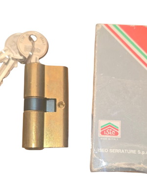 ISEO 60 mm brass lock cylinder new with keys