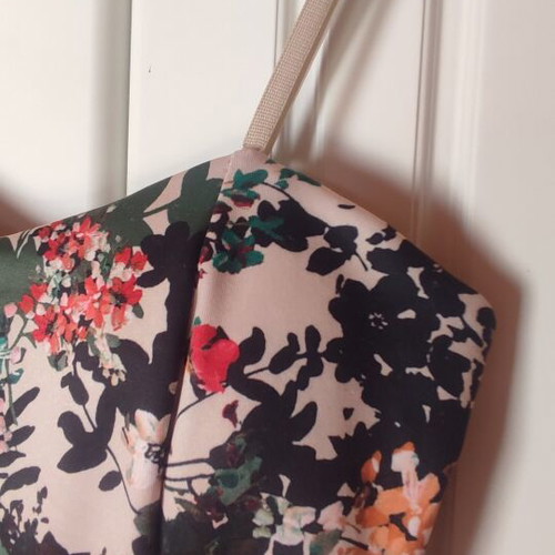 Floral Dress size S like new with adjustable straps nude rose