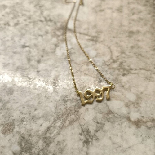 Necklace 1997 new, gold stainless steel
