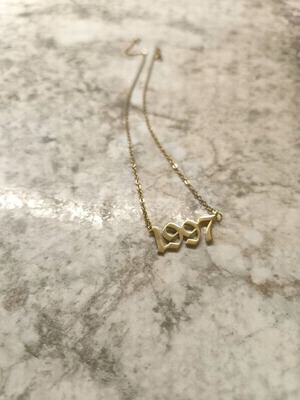 Necklace 1997 new, gold stainless steel