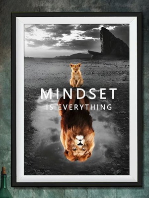 Canvas poster Mindset is everything 40x60cm new without frame