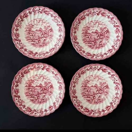 Myotts Country Life set of 4 pasta plates like new, Staffordshire porcelain