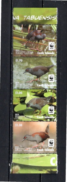 Νησιά Κουκ 2014 WWF - Spotless Crake   SET MNH κομπλε σειρα ασφραγιστα λουξ  ενωμενα