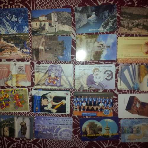 Phone cards used, pack of 20 pieces