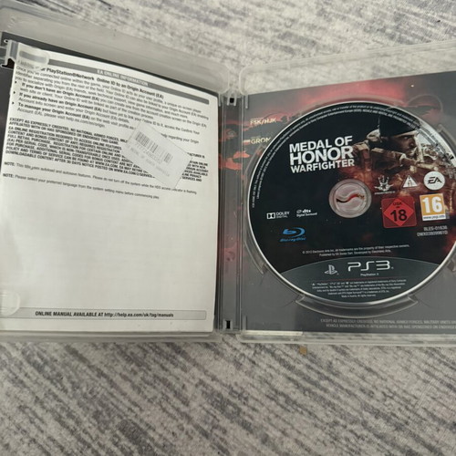 Medal of Honor Warfighter PS3 game used, good condition