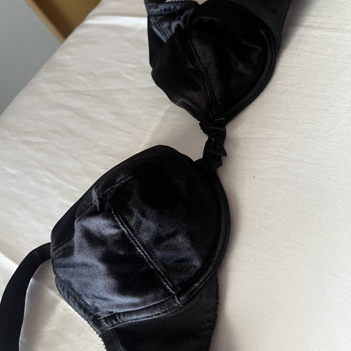 Bras extra small used, black satin and white lace set of two
