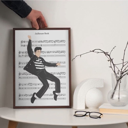 Jailhouse Rock Elvis Presley Poster with NFC Tag and Frame