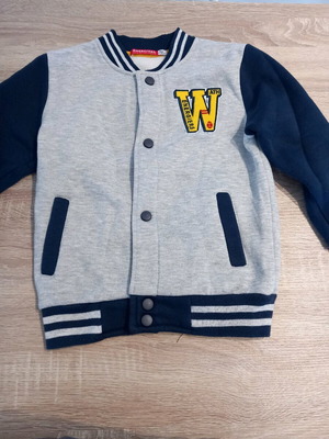 College jacket for boys used, size 5 years, grey with logo