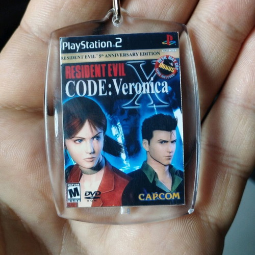 Resident Evil Code Veronica PS2 keychain new