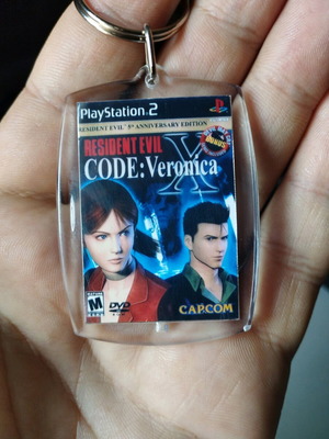 Resident Evil Code Veronica PS2 keychain new