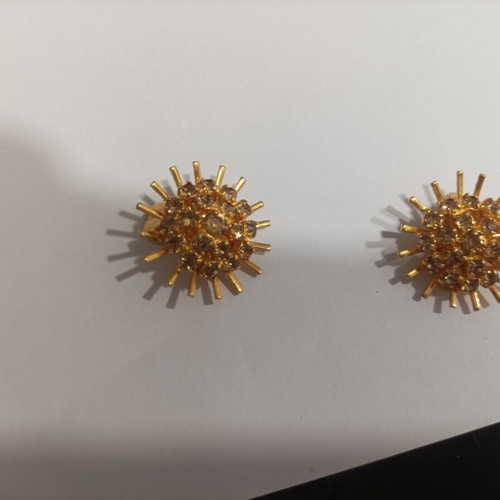Sun-shaped clip-on earrings, antique, 100 years old