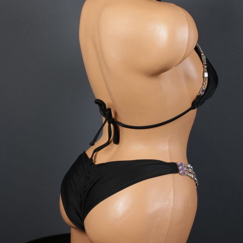 Black shiny bikini swimsuit new, sizes S and M
