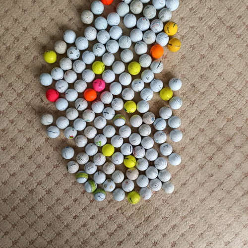 Golf balls used for practice