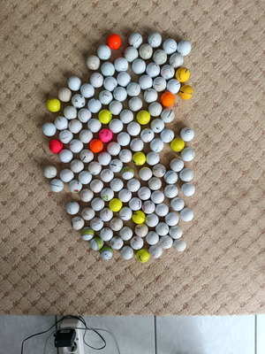 Golf balls used for practice