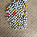 Golf balls used for practice