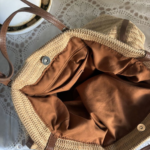 Stradivarius shoulder bag like new, beige and brown, large summer