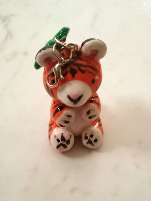 Tiger bag accessory new, handmade hand-painted keychain