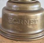 Hornet brass oil lamp with large reflector, antique English