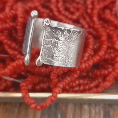 Handmade silver ring 925 silver with engraved decoration new