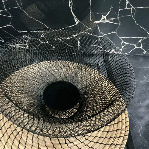 Metal fruit bowl black like new, 30 cm, minimal industrial design