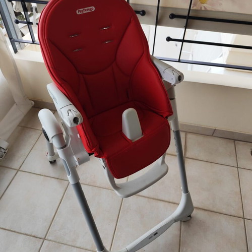 Pep Perego high chair used, red, foldable for infants and toddlers