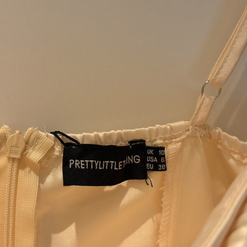 Pretty Little Thing pencil dress new, size S, cream champagne