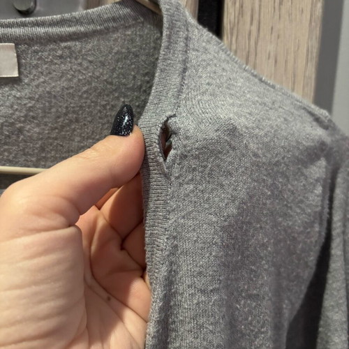 Women's cardigan used S/M gray with small hole