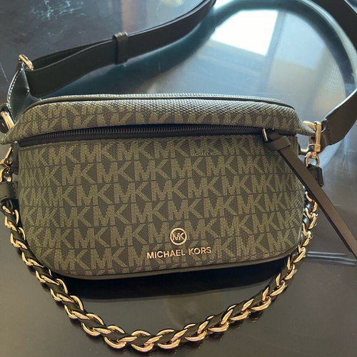 Michael Kors waist bag with chain lightly used, green