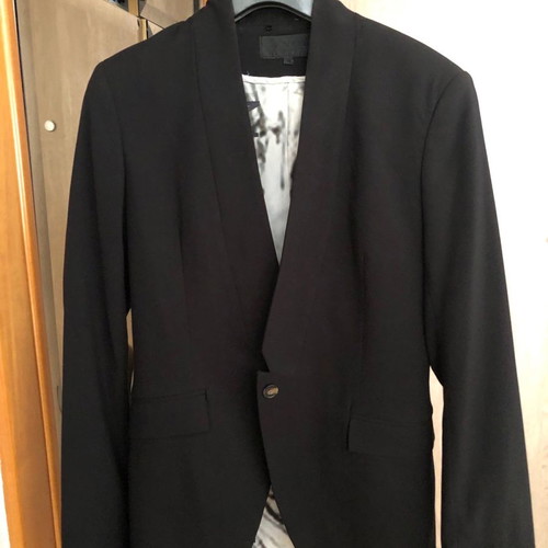 Snob black long mid-length jacket used, size 36