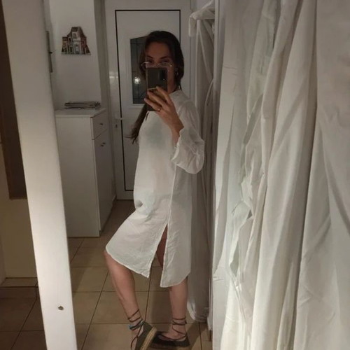 White beach dress like new with embroidery and sequins