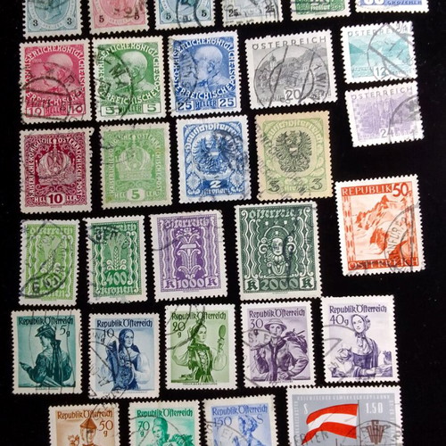Austrian stamps used, pack of 30, Austro-Hungarian era to 1963