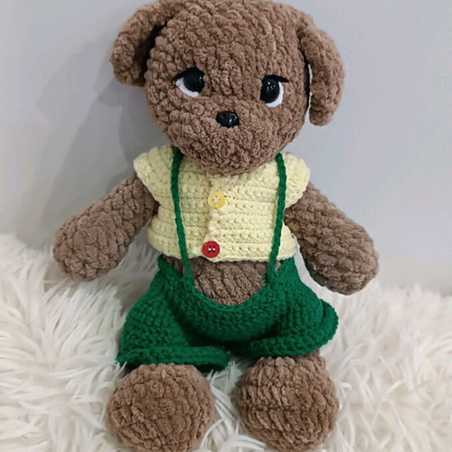 Crocheted Puppy with Silicone Filling New